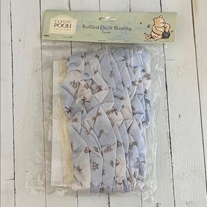 Classic Pooh Light Blue Ruffled Quilt Binding